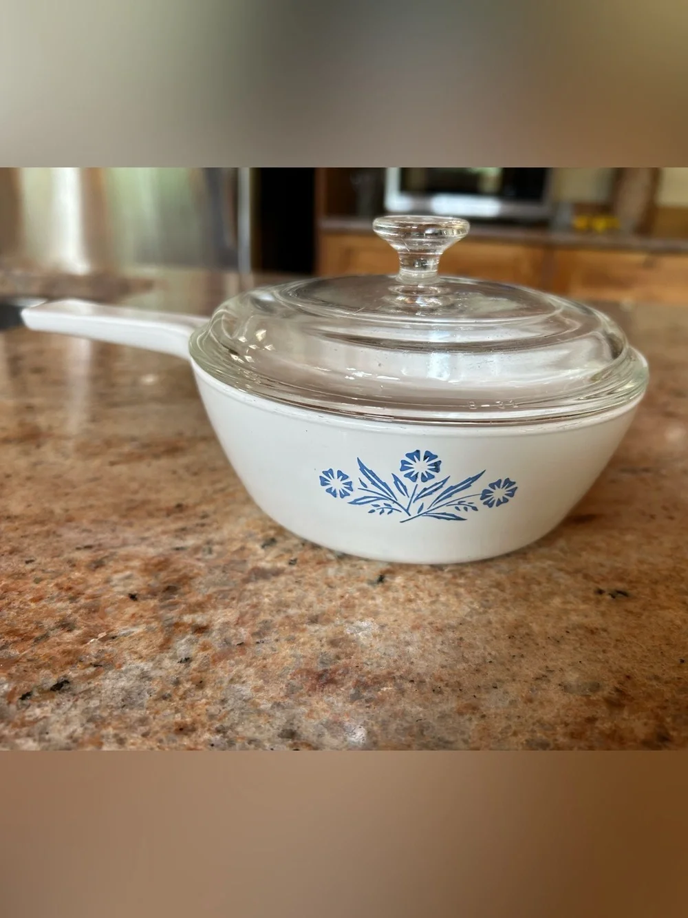 Corning Ware P-81B Cornflower Blue Menuette Pan 1PT w/Pyrex Lid P-81C No flaws.